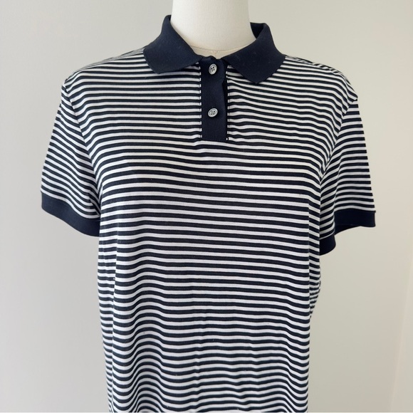 NWT Theory Navy and White Stripe Pima Cotton Midi Women's Dress Size Medium - Picture 8 of 12